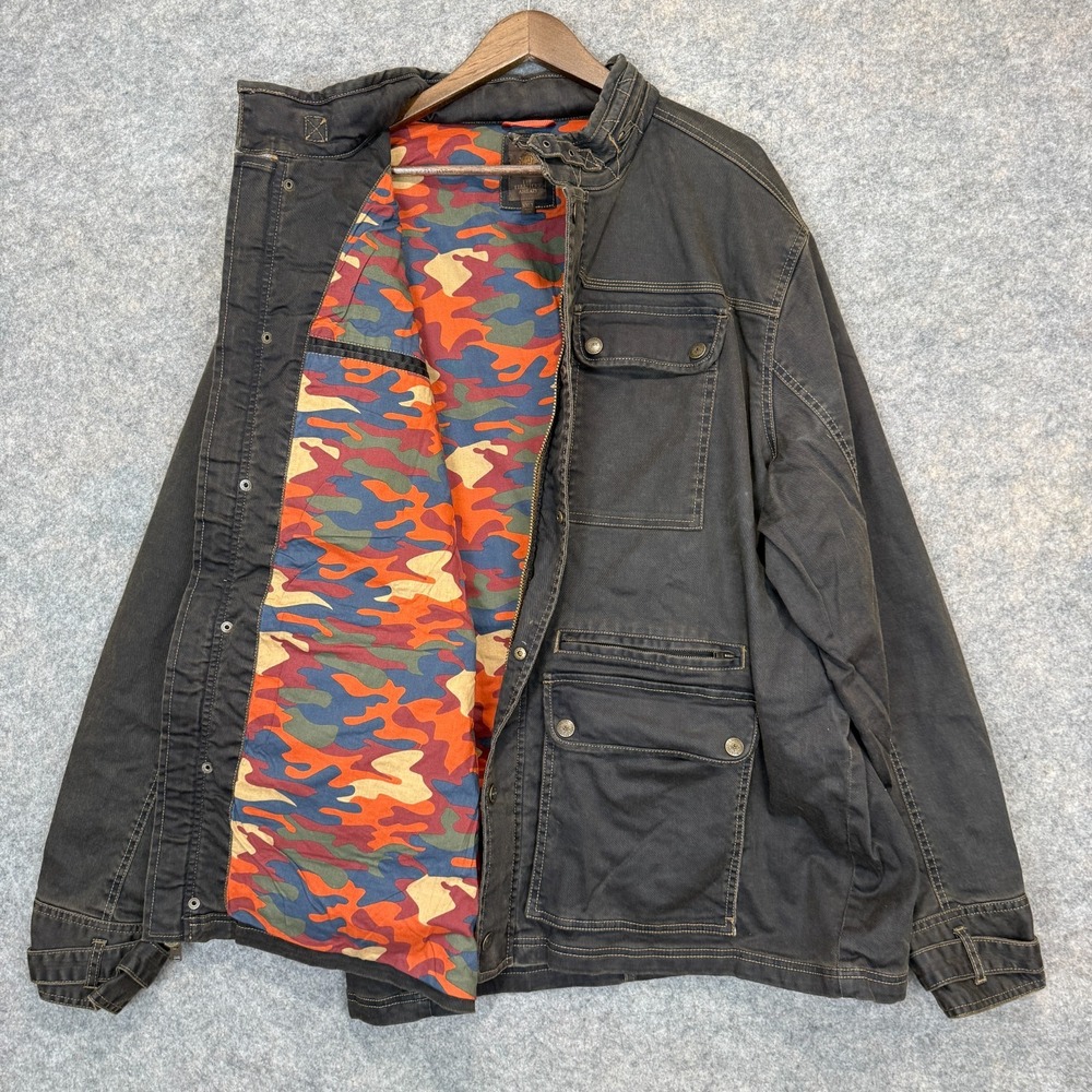 VTG Territory Ahead Utility Chore Canvas Jacket Mens 2XLT Tall Camo Rugged Y2K